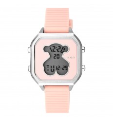 Reloj Tous D-Bear Teen de acero con correa de silicona rosa