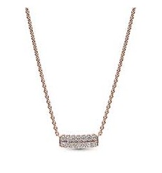 14K ROSE GOLD-PLATED NECKLACE WITH CLEAR CUBIC ZIRCONIA